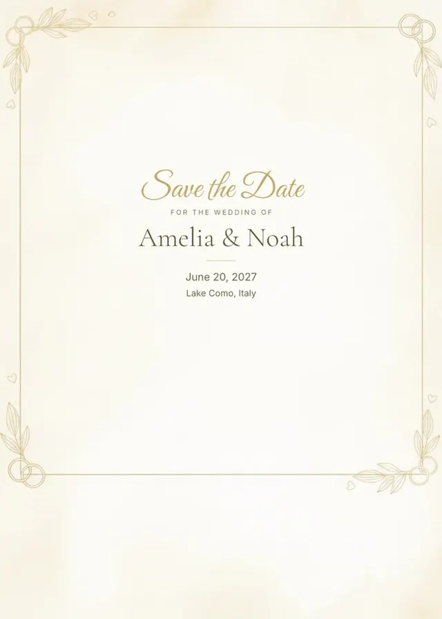 Typographic save the date sample